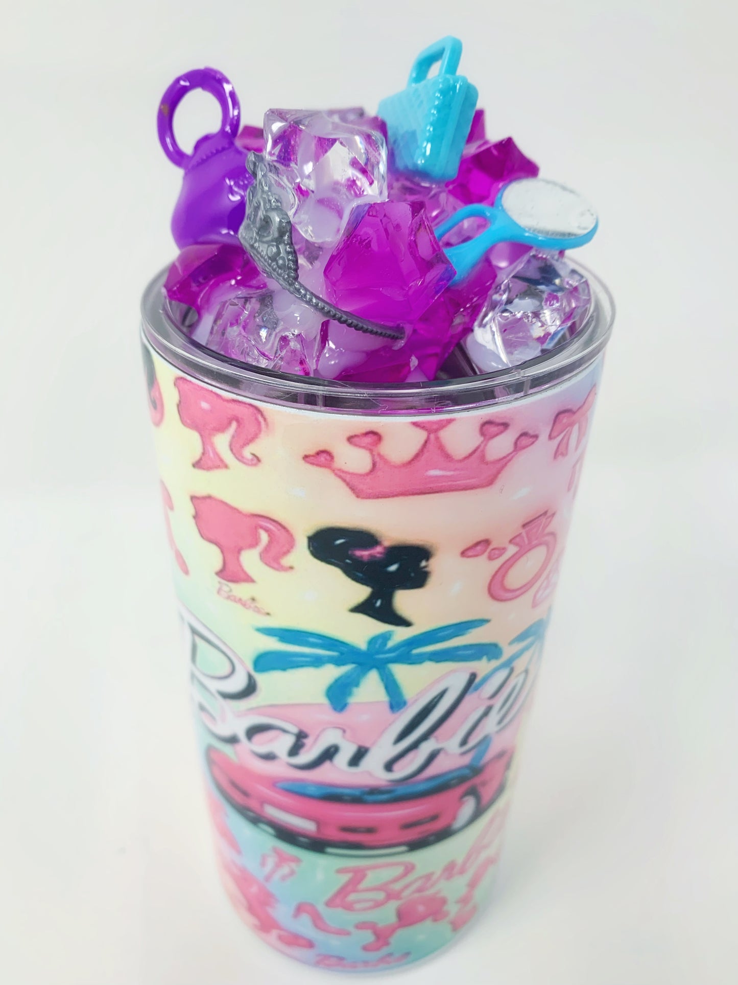 Barbie 3D tumbler w/3D Ice Lid- 12oz.