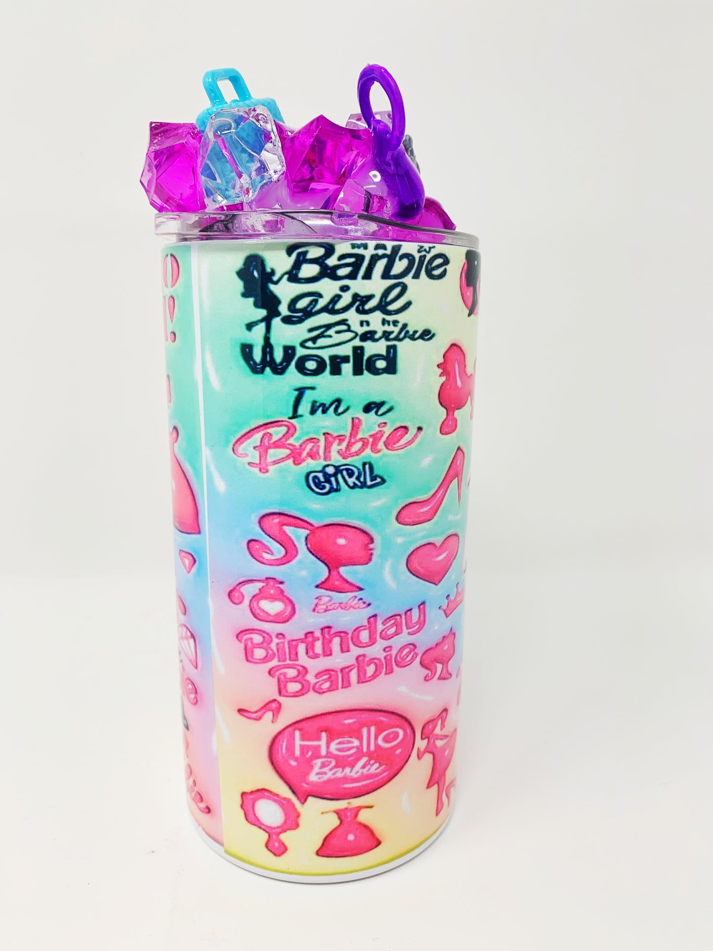 Barbie 3D tumbler w/3D Ice Lid- 12oz.