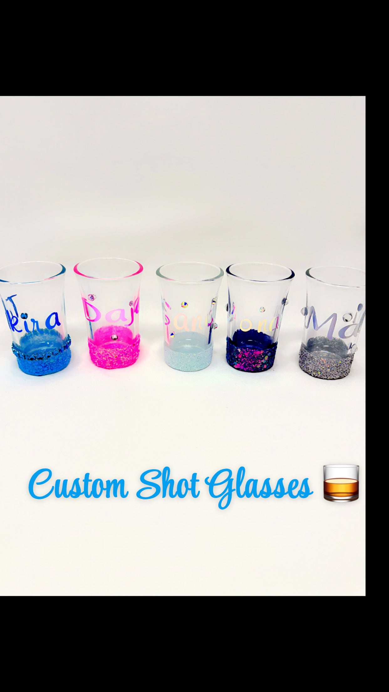 Custom Bling Glitter Shot Glasses