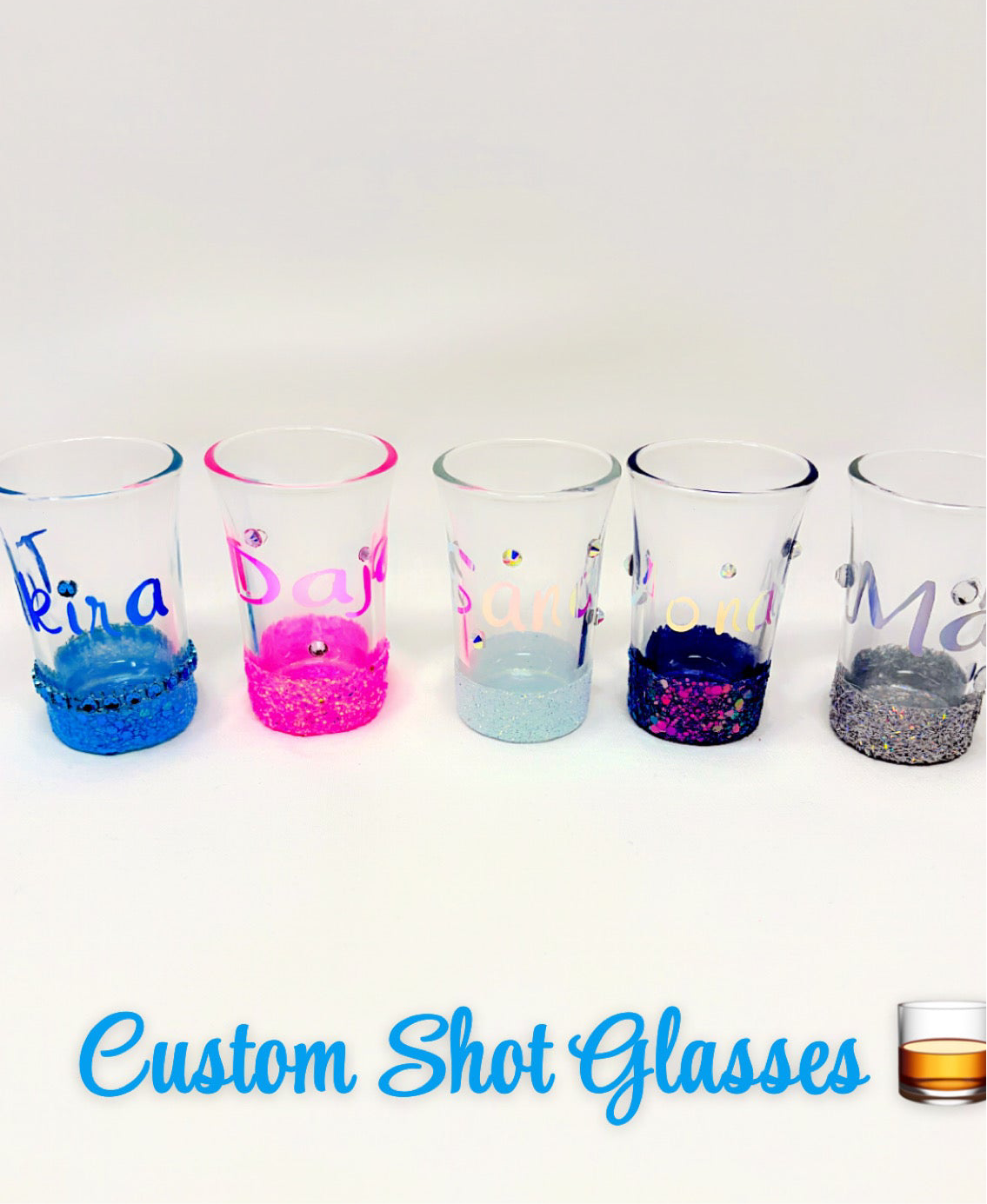 Custom Bling Glitter Shot Glasses