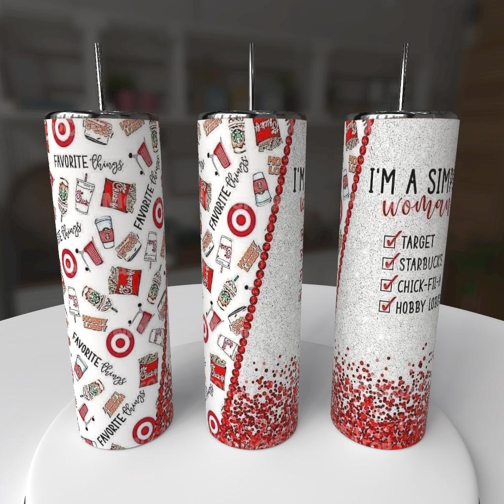 ☕ I’m a Simple Woman – 20oz Tumbler 🛍️