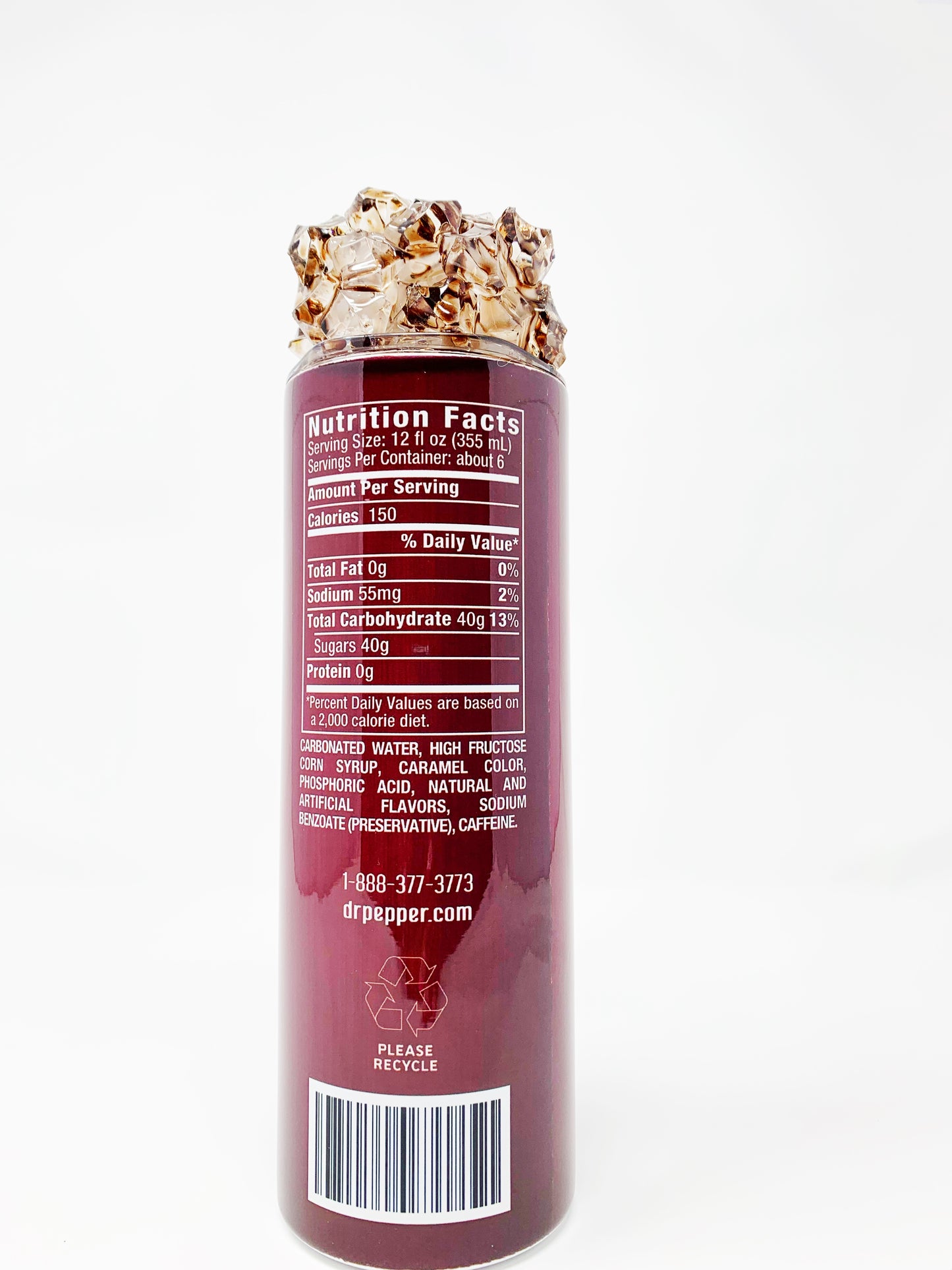 Dr Pepper tumbler w/3D Ice Lid- 20 oz.