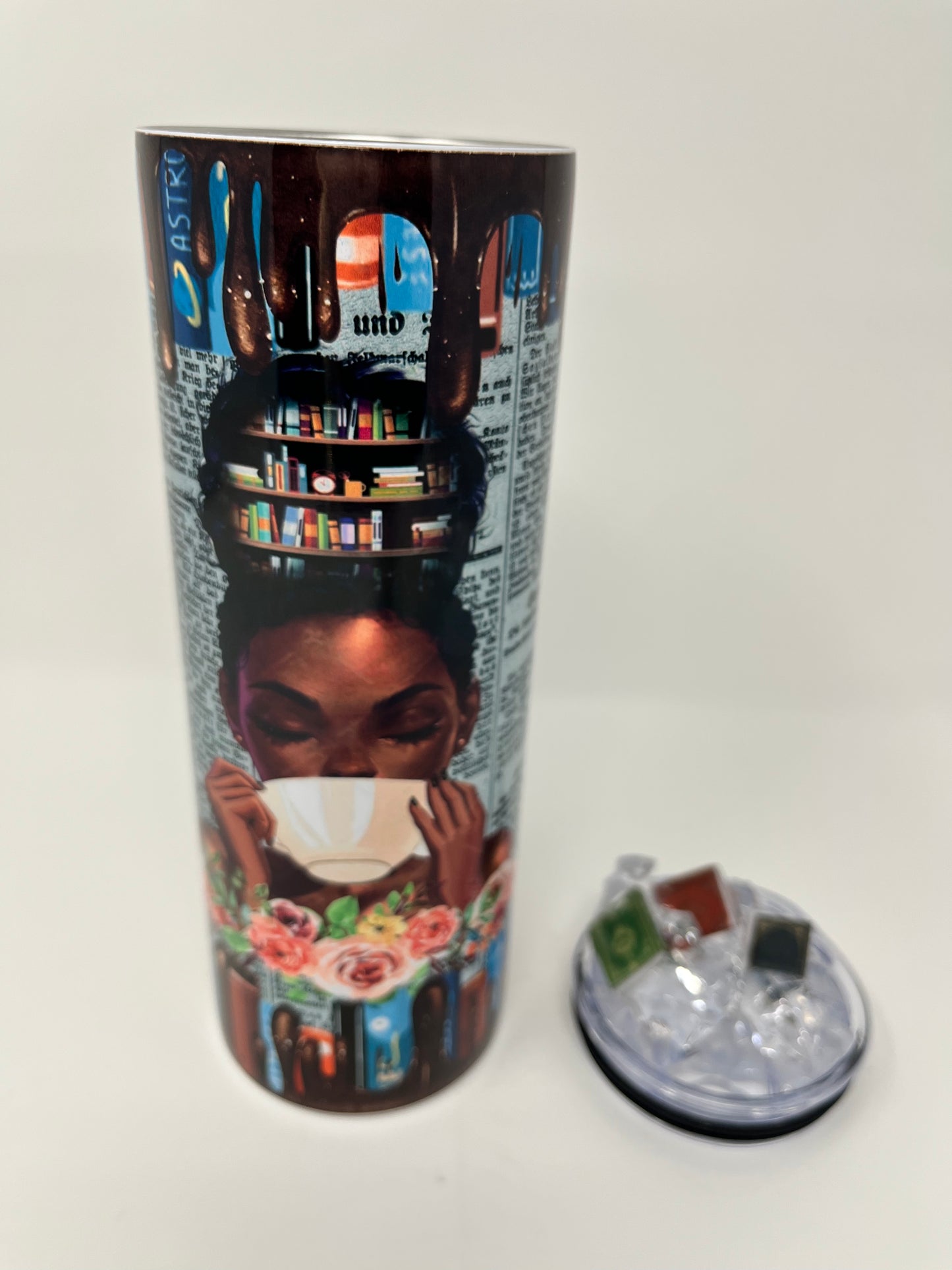 Empowered Pages 20oz. Tumbler with 3D ice lid adorned with mini books