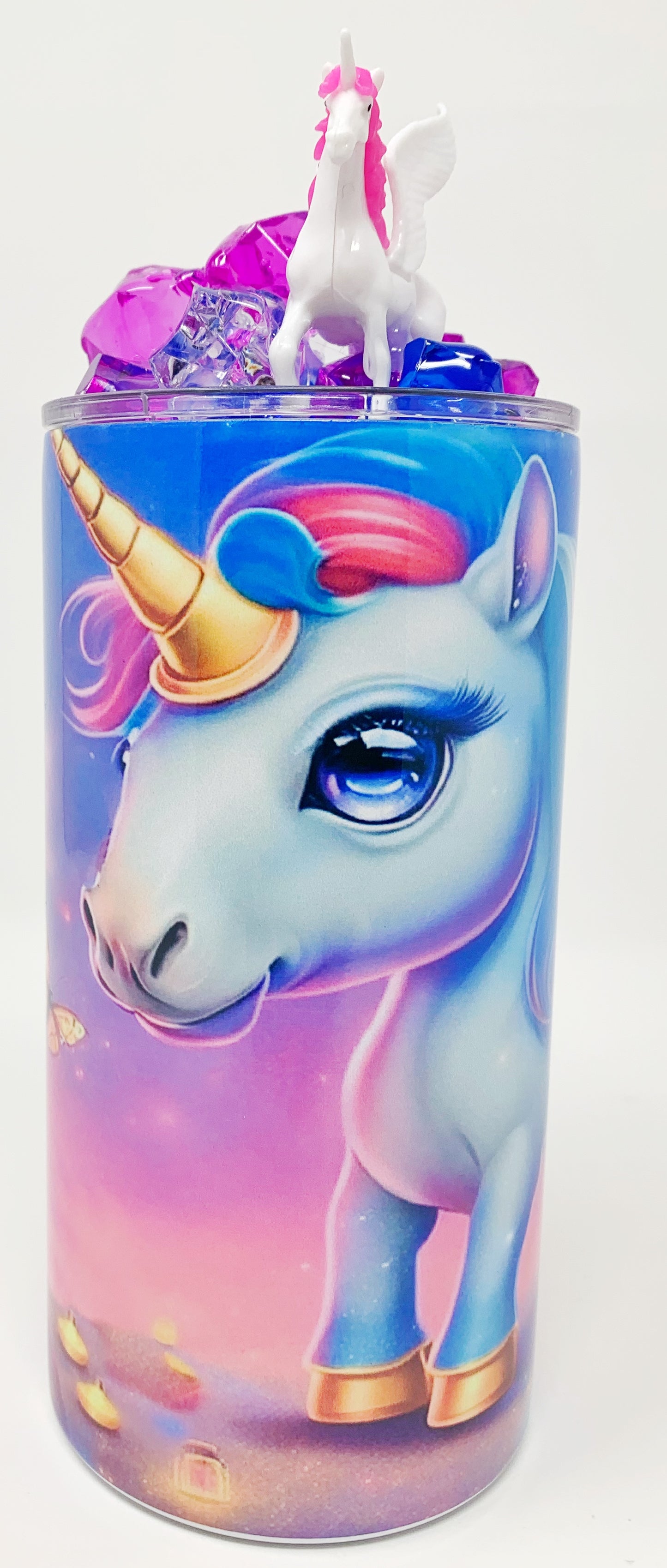 “Unicorn Magic”tumbler  w/3D Ice  Lid- 12oz.