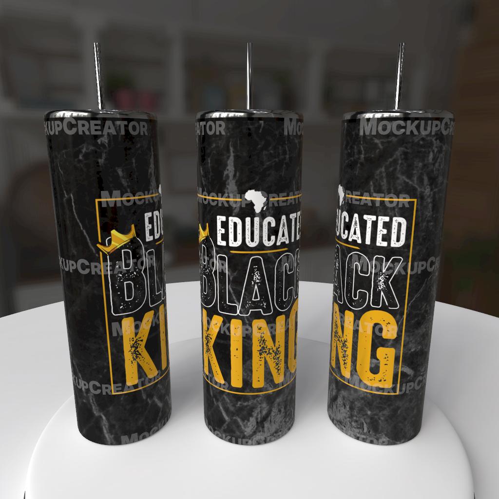 ✨ Educated Black King – 20oz Stainless Steel Tumbler 👑🖤💛