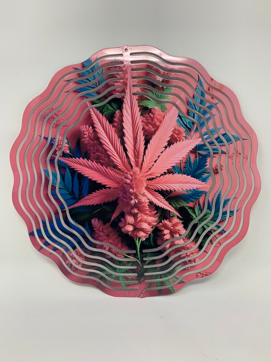 “Pink Girl” cannabis 3D Wind Spinner