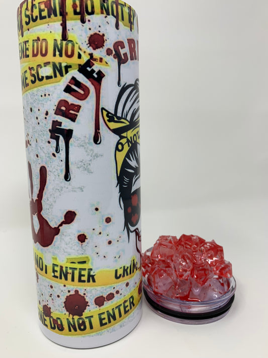 “True Crime Junkie" 20oz. Tumbler with 3D Ice Lid