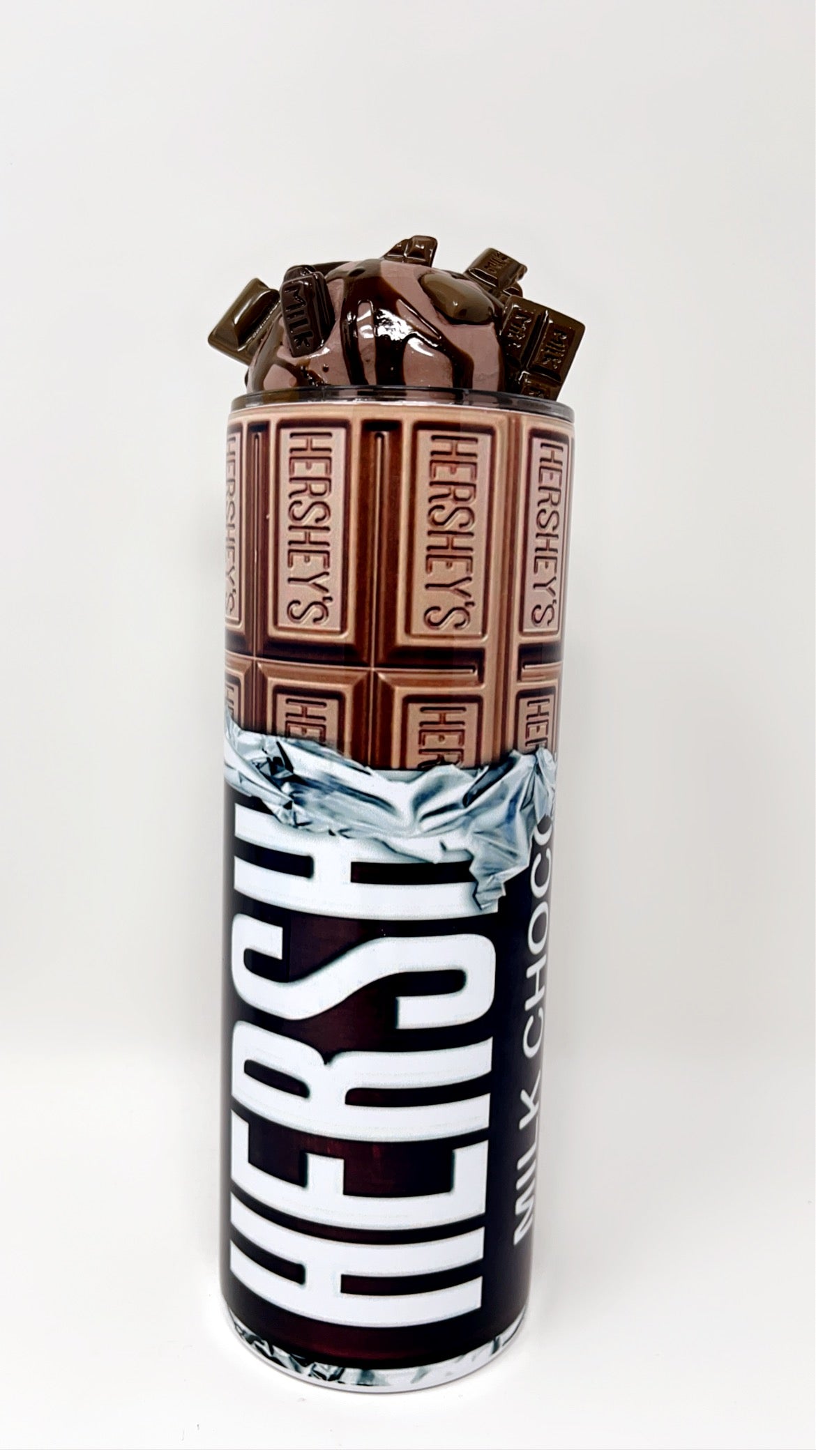 Chocolate lovers dream 20 oz. Tumbler with 3-D faux chocolate ice cream lid