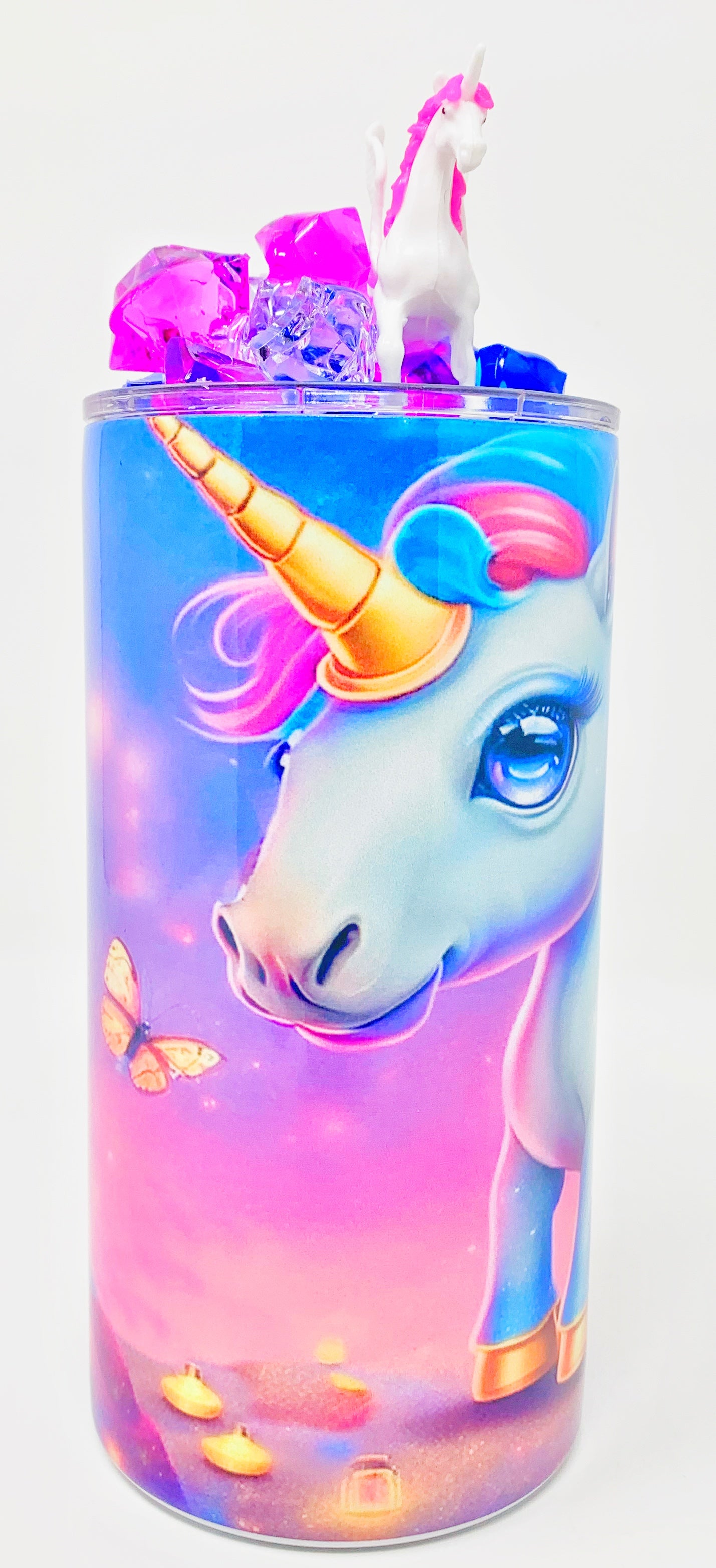 “Unicorn Magic”tumbler  w/3D Ice  Lid- 12oz.