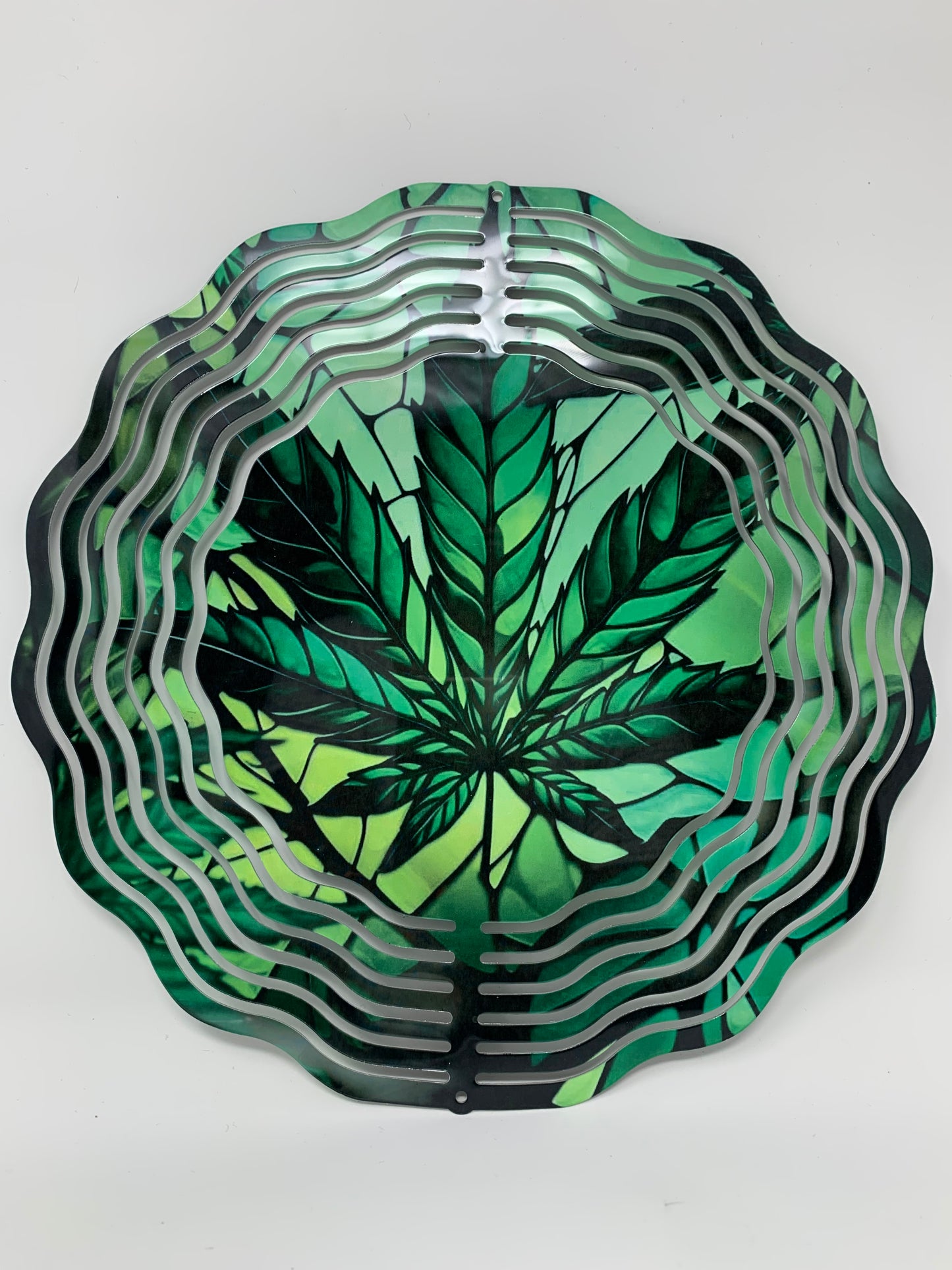 “Green Stained “ cannabis 3D Wind Spinner