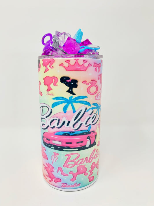 Barbie 3D  tumbler w/3D Ice  Lid- 12oz.