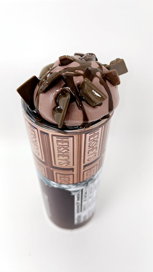 Chocolate lovers dream 20 oz. Tumbler with 3-D faux chocolate ice cream lid