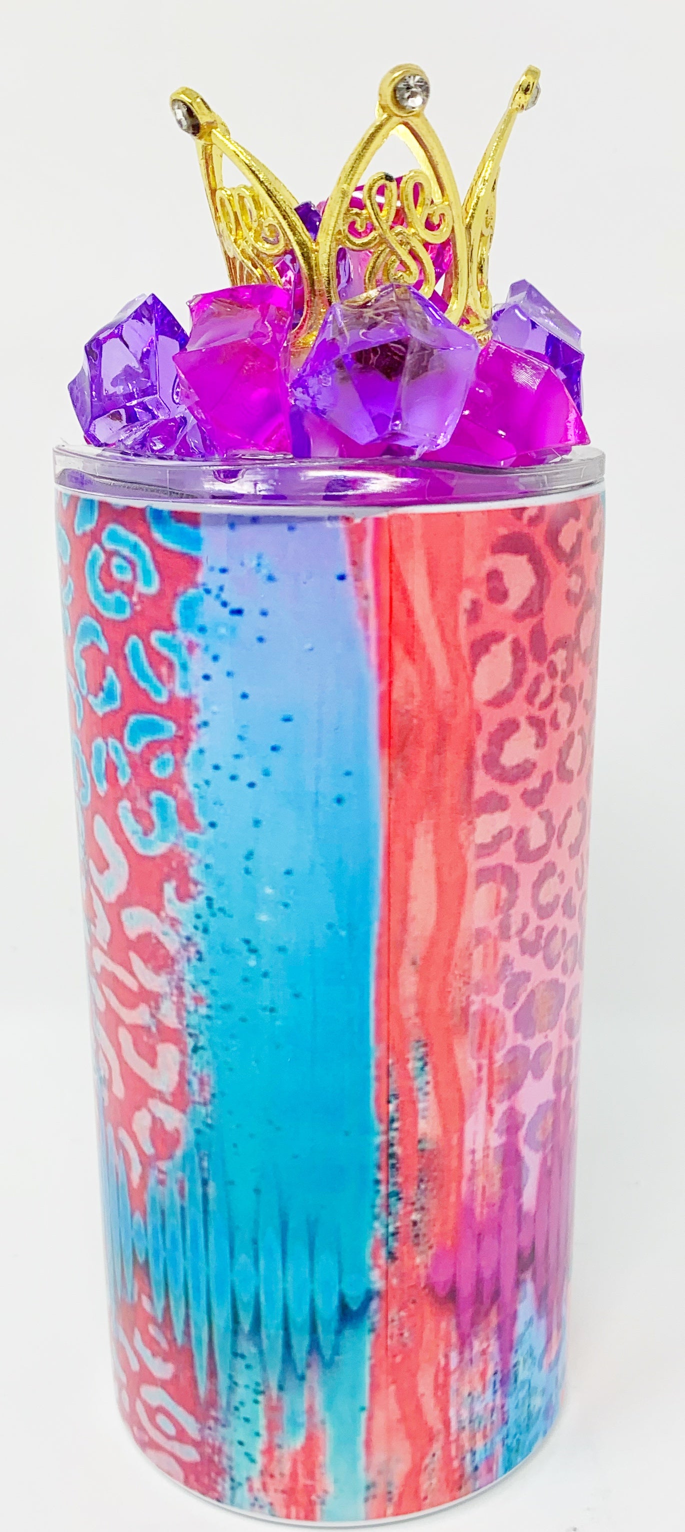 Tik Tok Princess 3D tumbler w/3D crown Ice  Lid- 12oz.