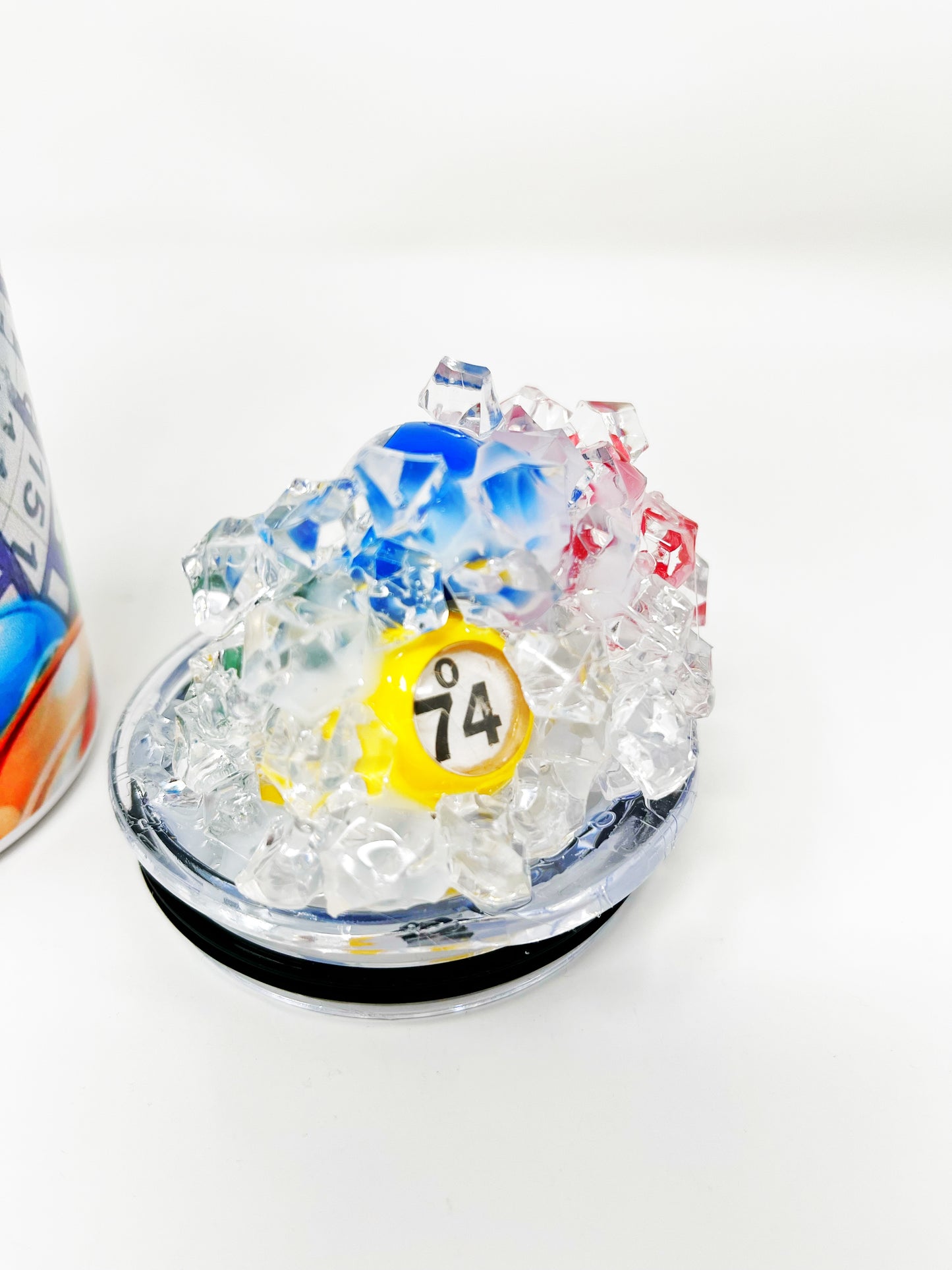 Crazy BINGO  lady 20 oz. Tumbler with 3D ice lid adorned with mini books