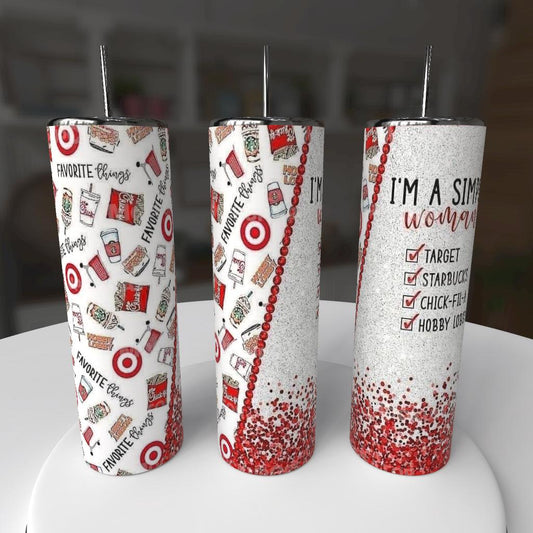 ☕ I’m a Simple Woman – 20oz Tumbler 🛍️