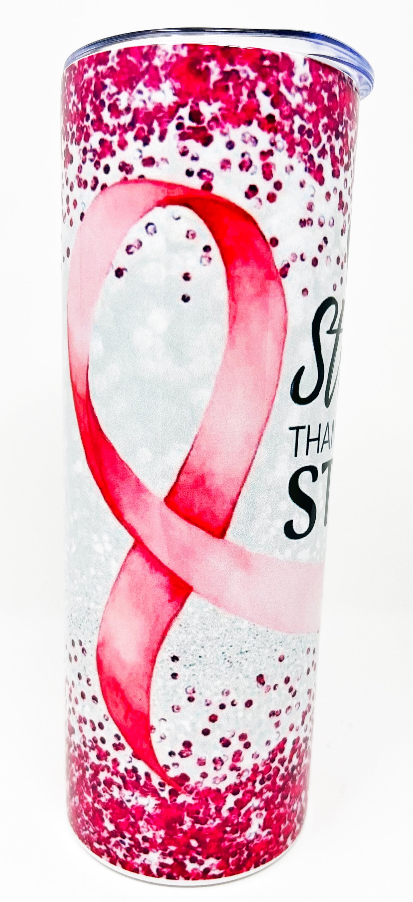 Stronger than the storm breast cancer awareness tumbler -20 oz.