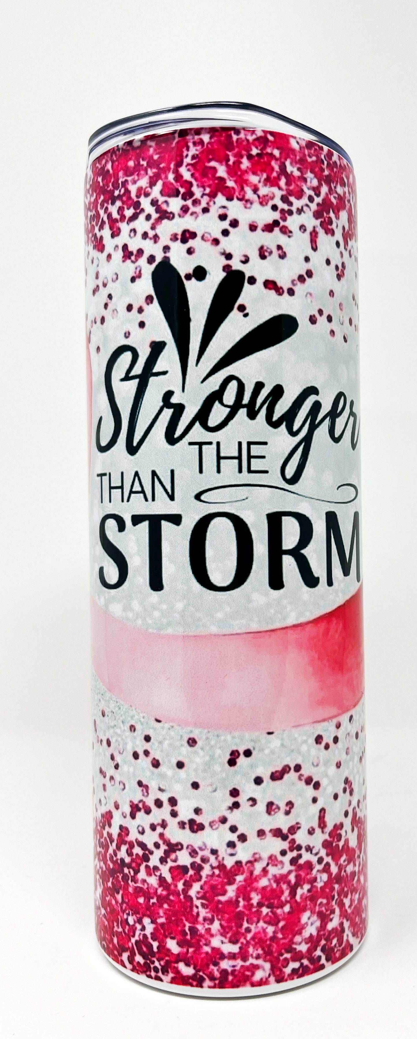 Stronger than the storm breast cancer awareness tumbler -20 oz.