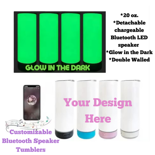 Custom Glow in the Dark LED Bluetooth 20oz. Tumbler