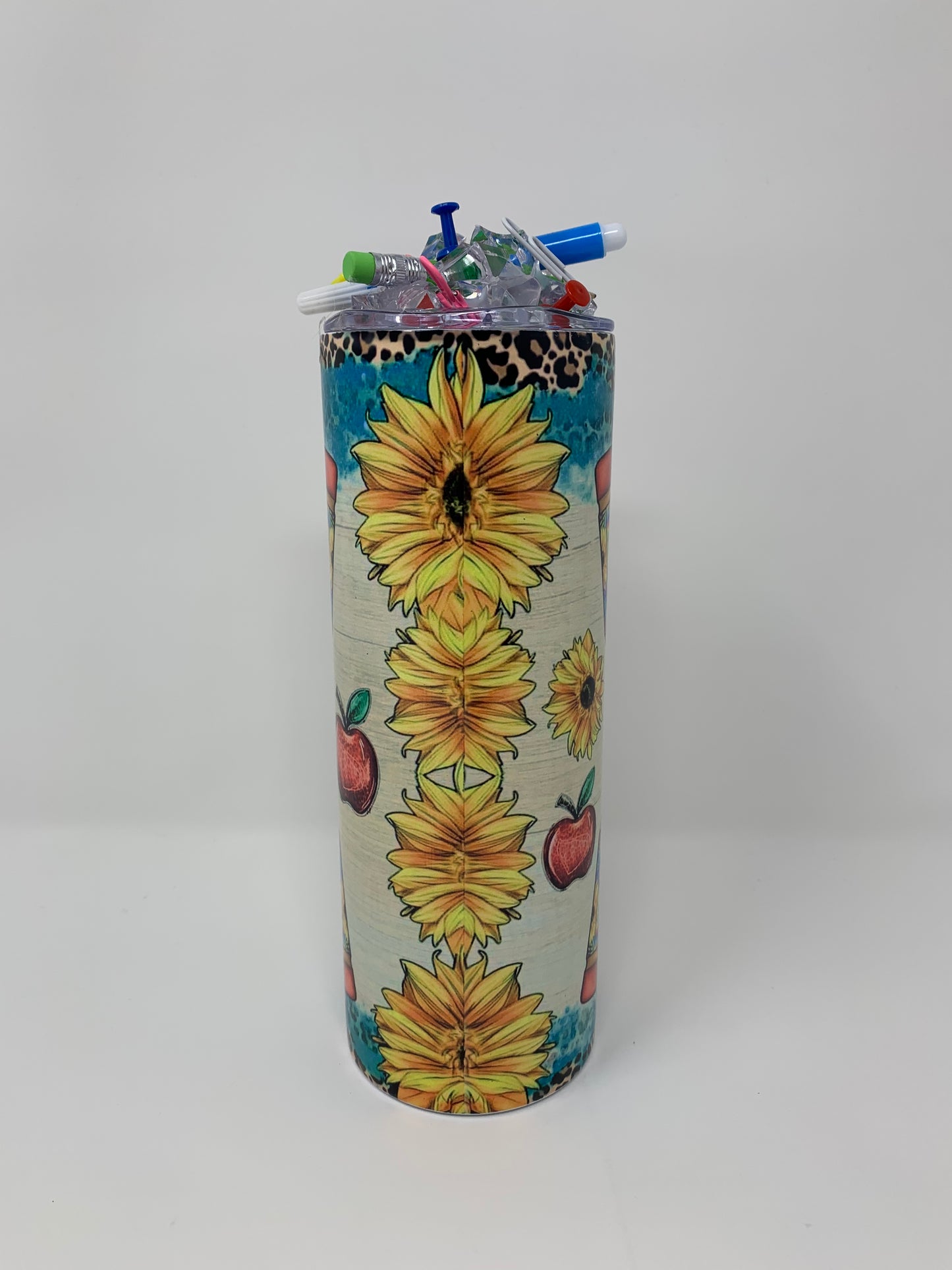 Teacher  multicolored tumbler w/ 3D Lid- 20 oz. (2)