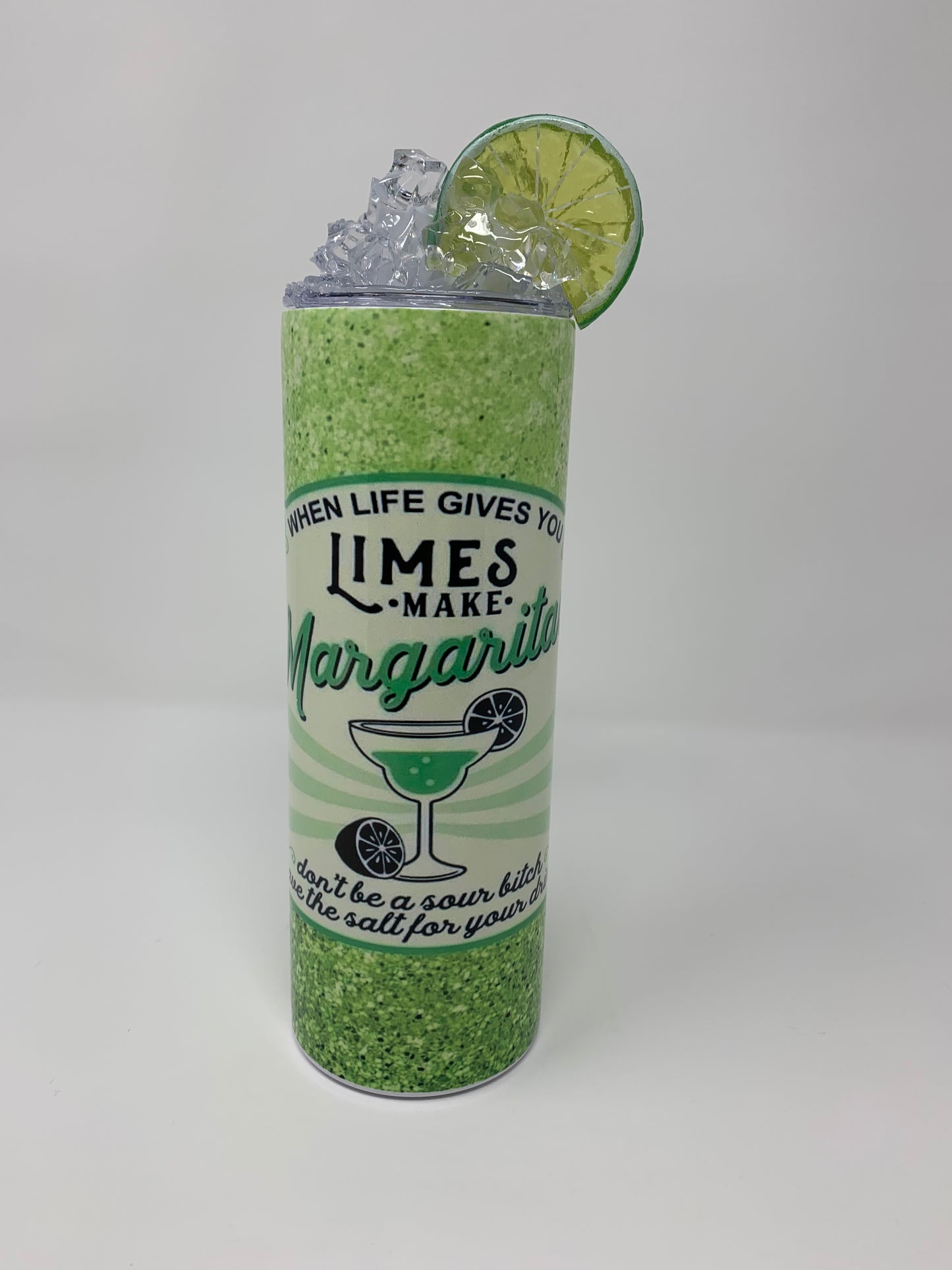 When Life gives you limes tumbler w/3D Ice  Lid- 20 oz.