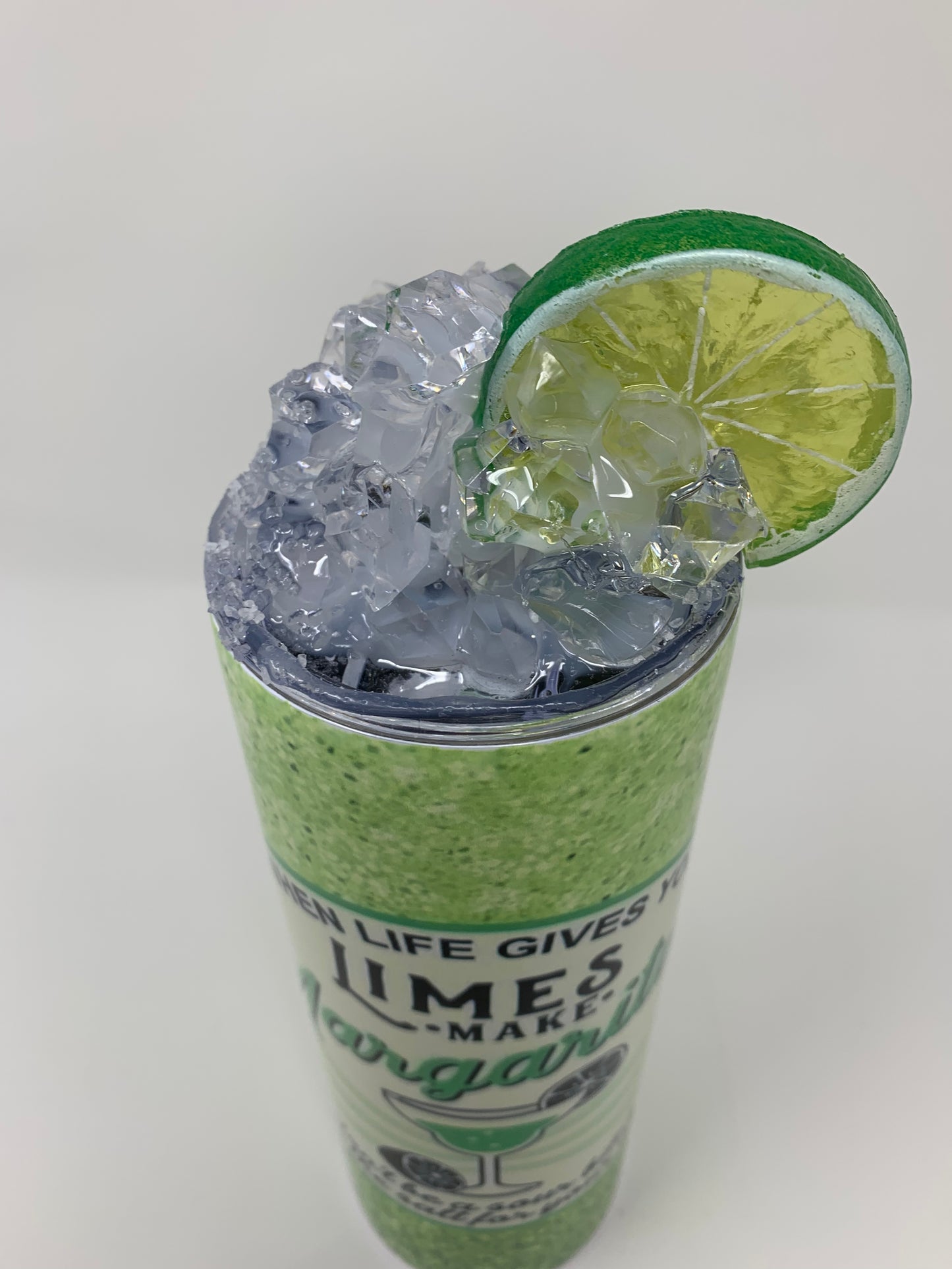 When Life gives you limes tumbler w/3D Ice  Lid- 20 oz.